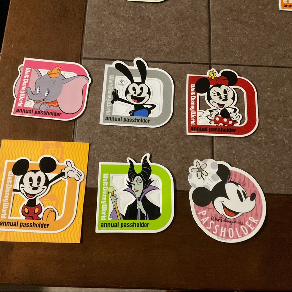 Disney Colorful Passholder Stickers Set